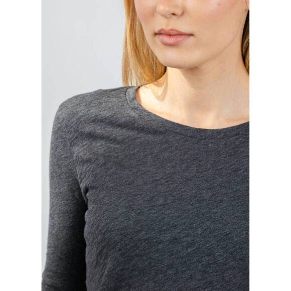 NEW GOLDIE signature slub long sleeve tee in charcoal heather - Picture 5 of 5